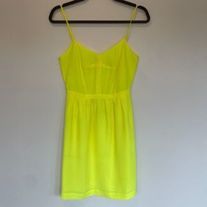 J. Crew Mini Dress Neon Yellow Size 0